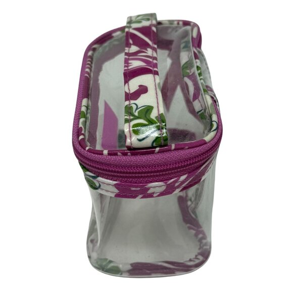 Vera Bradley Clear Cosmetic Bag Pink Floral Trim - Picture 4 of 7